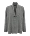 Fabiana Filippi Jewel Brooch Cardigan Sweaters And Cardigans Gray In Gray