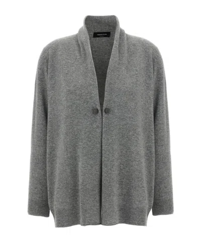 FABIANA FILIPPI SHAWL-COLLAR JEWEL-BROOCH CARDIGAN