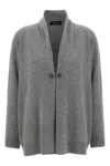 Fabiana Filippi Brooch Embellished Knit Cardigan In Gray