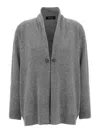 Fabiana Filippi Brooch Embellished Knit Cardigan In Gray