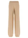 Fabiana Filippi Cropped Wide-leg Pants With Ribbed Waistband And Vertical Seams In Brown