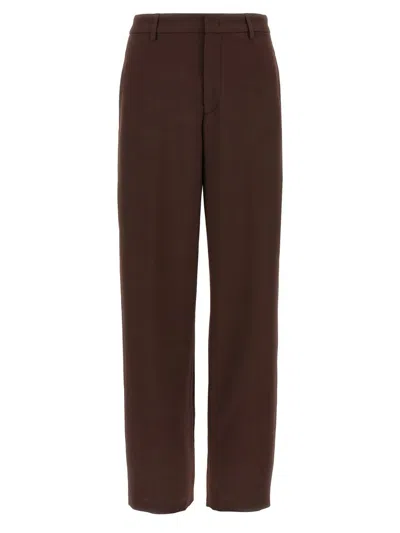 Fabiana Filippi Trousers Jewel Detail Back Pockets Belt Loops In Brown