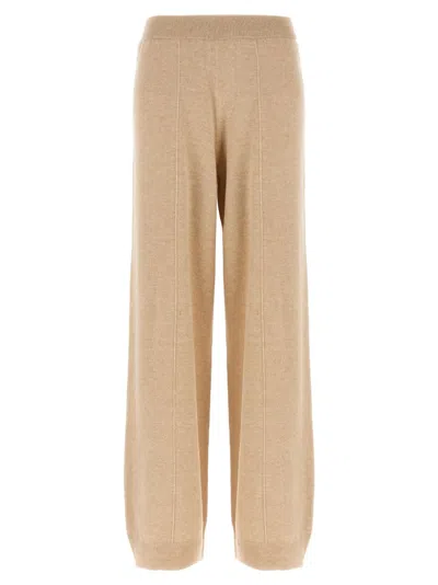 Fabiana Filippi Cropped Wide-leg Pants With Ribbed Waistband And Vertical Seams In Brown