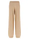 Fabiana Filippi Cropped Wide-leg Pants With Ribbed Waistband And Vertical Seams In Brown