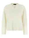 Fabiana Filippi Sweater V-neck Ribbed Cuffs Hem Neckline In Neutral