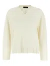 Fabiana Filippi Sweater V-neck Ribbed Cuffs Hem Neckline In Yellow