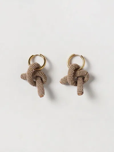 Fabiana Filippi Beaded Knotted Earrings In Gold