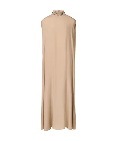 FABIANA FILIPPI JEWELLED-EMBROIDERED CAPE MAXI DRESS