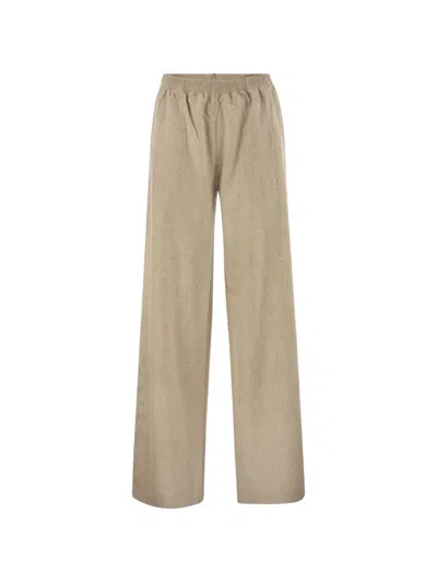 Fabiana Filippi Jewelled-loop Flannel Trousers In Neutrals