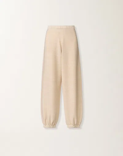 Fabiana Filippi Wool And Cotton Jogging Trousers With Links Stitching In Brown