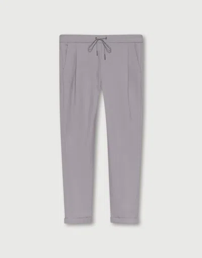 Fabiana Filippi Jogging Fit Trousers With Brilliant Detail On Onseam Pockets In Gray