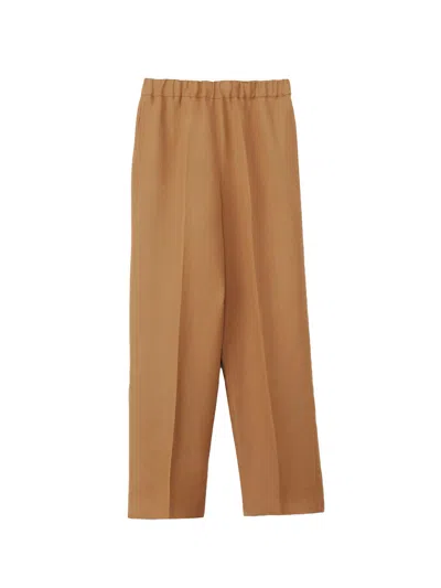 Fabiana Filippi Jogging Trousers In Linen And Viscose In Brown