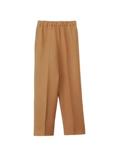 Fabiana Filippi Jogging Trousers In Linen And Viscose In Orange