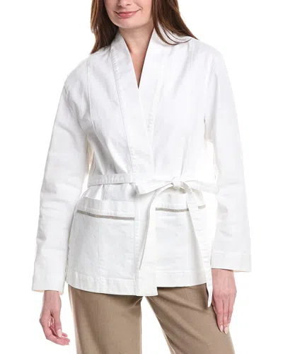 Fabiana Filippi Kimono Inspired Denim Jacket In White