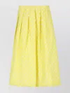 Fabiana Filippi Polka-dot Midi Pleated Skirt In Yellow