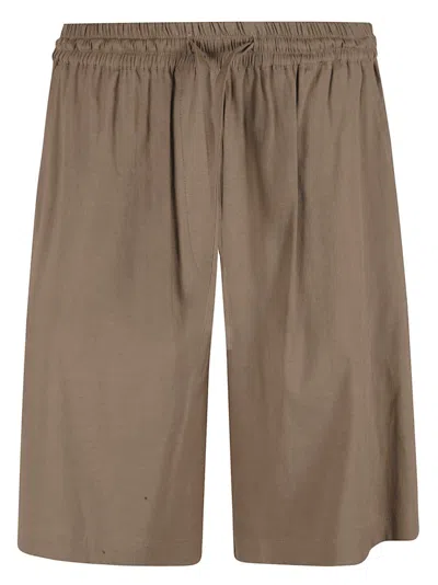 Fabiana Filippi Knee-length Beige Relaxed Fit Shorts In Brown