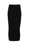 Fabiana Filippi Knee-length Ribbed Skirt With Textured Finish In Black