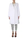 Fabiana Filippi Knee-length V-neck Coat With Jewel Detail In White