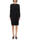 Fabiana Filippi Knit Dress With Brooch In Black
