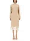 Fabiana Filippi Knit Dress With Lace Hemline