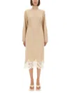 Fabiana Filippi Turtleneck Knit Dress Lace Hem