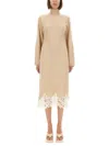 Fabiana Filippi Knit Dress With Lace Hemline In Multi