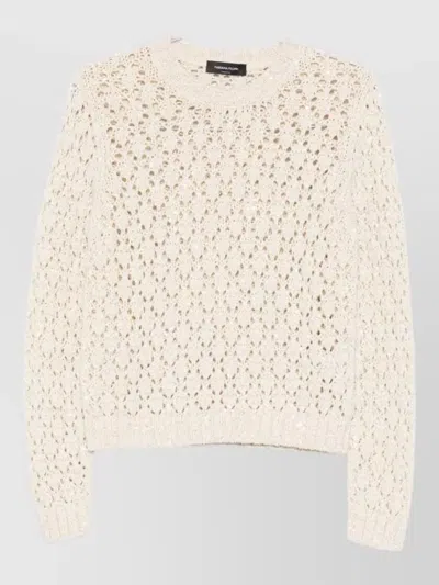 Fabiana Filippi Knit Sweater Crew Neck Long Sleeves In Metallic
