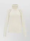Fabiana Filippi Chunky Ribbed Knit Sweater With High Turtleneck In Multi
