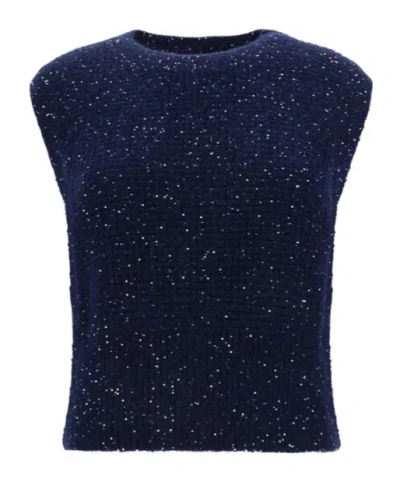 Fabiana Filippi Knit Vest In Blue