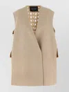 Fabiana Filippi Tricot Wool Vest Gilet Beige