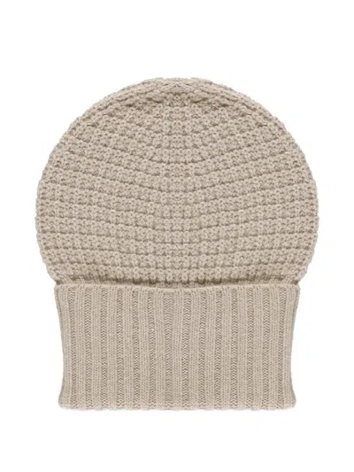 Fabiana Filippi Womens Beanie Hat Wool Blend Sequins In Brown