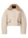 Fabiana Filippi Knitted-collar Wool Jacket In Neutral