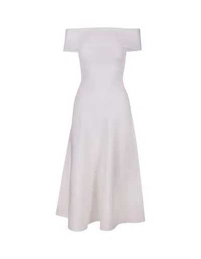 Fabiana Filippi Knitted Dress With Off-shoulders In White