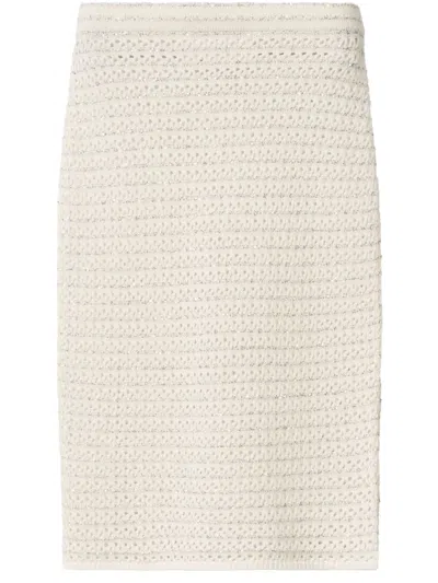 Fabiana Filippi Knitted Midi Skirt In White