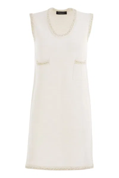 Fabiana Filippi Knitted Mini Dress With Sequin Edging