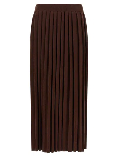 Fabiana Filippi Knitted Pleated Skirt In Burgundy