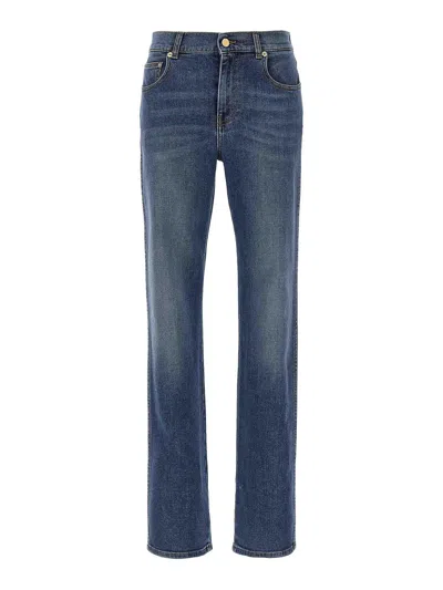 Fabiana Filippi Knitted Pocket Jeans In Blue