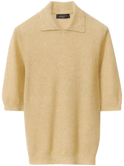 Fabiana Filippi Knitted Polo Top In Neutral