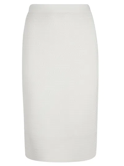 Fabiana Filippi Knitted Wool Midi Skirt In White