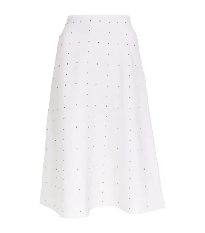 Fabiana Filippi Studded Knitted Midi Skirt In Neutrals