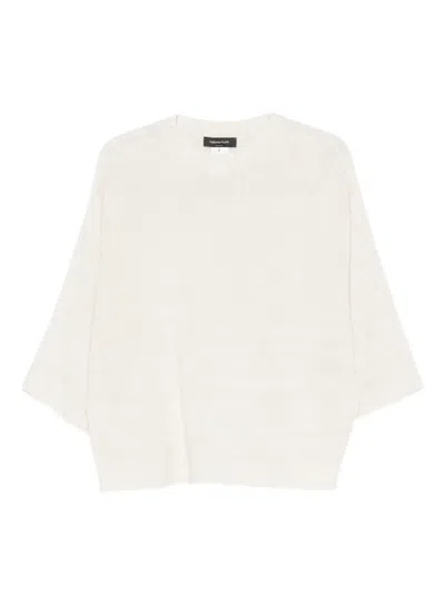 Fabiana Filippi Crew Neck Knitted Pullover In White