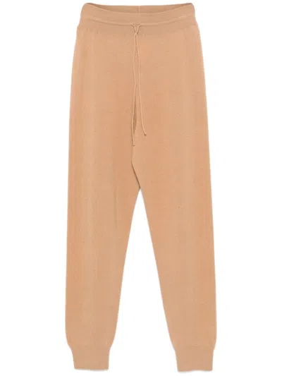 Fabiana Filippi Knitted Track Pants In Brown