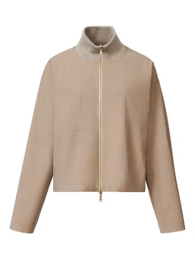 FABIANA FILIPPI KNITTED-TRIM ZIP-FRONT JACKET