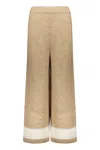Fabiana Filippi Wide-leg Knitted Trousers In Beige