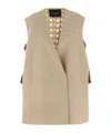 Fabiana Filippi Tricot Wool Vest Gilet Beige