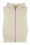 Fabiana Filippi Knitted Vest With Hood In Neutral