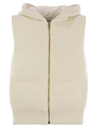 Fabiana Filippi Knitted Vest With Hood In Gray