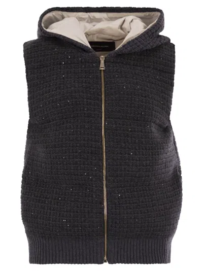 FABIANA FILIPPI FABIANA FILIPPI KNITTED VEST WITH HOOD
