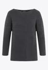 Fabiana Filippi Knitted Wool Sweater In Gray