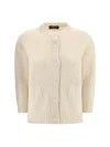 Fabiana Filippi Crewneck Buttoned Knitted Cardigan In Beige